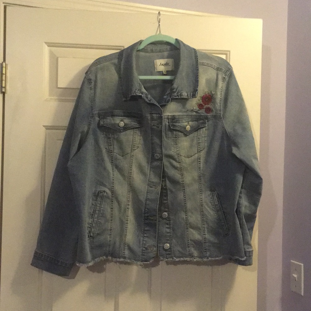 Embroidered Light Denim Jacket